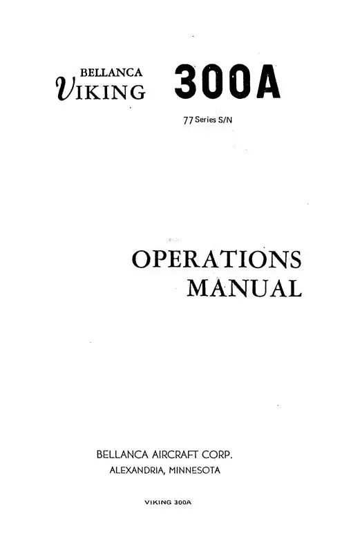 Bellanca Viking 300A17-30A, 31A,31Atc Operations Manual (Bl300a-Op-C) 1