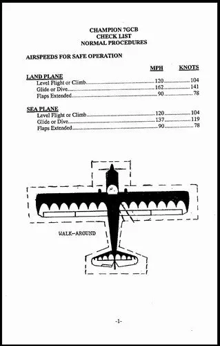 Bellanca Citabria7eca,7Gcaa,7Kcab,7Gcbc Pilot's Checklist (Bl7eca-Cl-C) 1