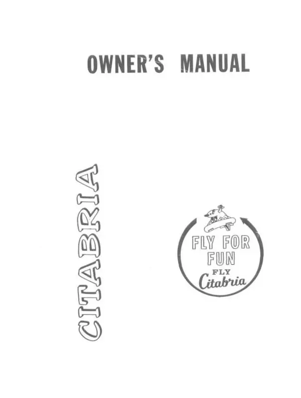 Bellanca 7Eca,7Gcbc,7Gcaa,7Kcabcitabria Owner's Manual (Citabria) 1