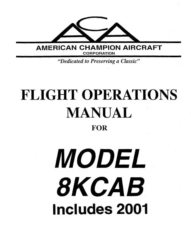 Bellanca 8Kcab Decathlon Flight Manual (Be8kcb71-F) 1