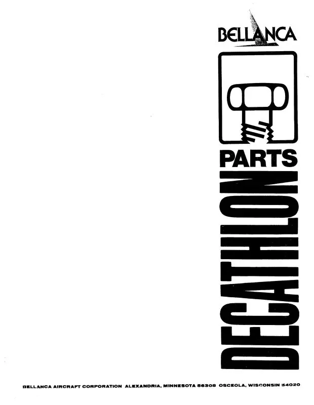 Bellanca 8Kcab Decathlon 1972-79 Parts Catalog (Be8kcb72-79P) 1