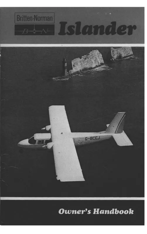 Britten-Norman Bn Islander Owner's Manual (Bbbn-O-C) 1