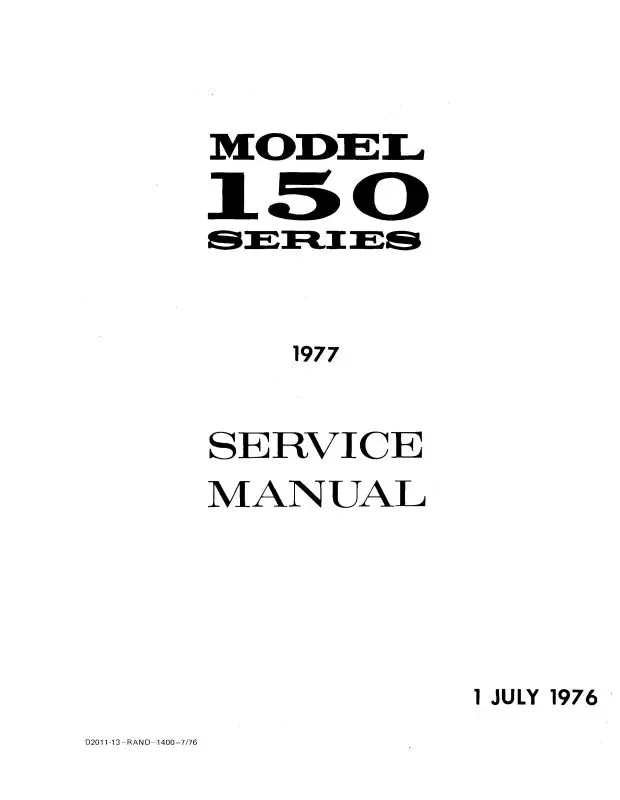Cessna 150 Series 1977 Maintenance Manual 1