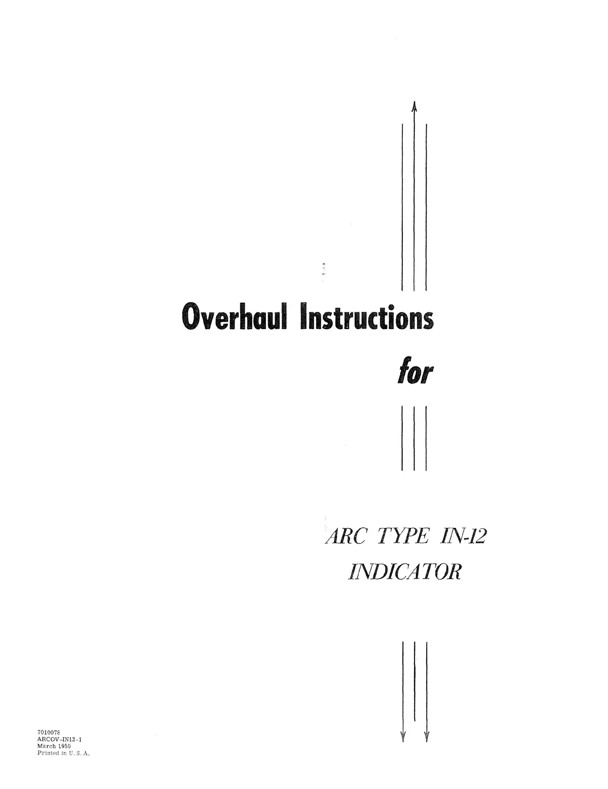 Aircraft Radio Corporation Arc In-12 Indicator Overhaul Instructions & Parts Catalog 1
