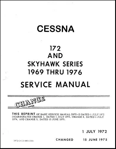 Cessna 172 & Skyhawk Series 1969-76 Maintenance Manual 1