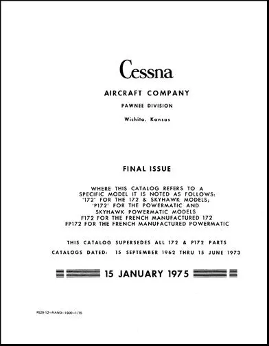 Cessna 172 & P172 1963-74 Parts Catalog 1