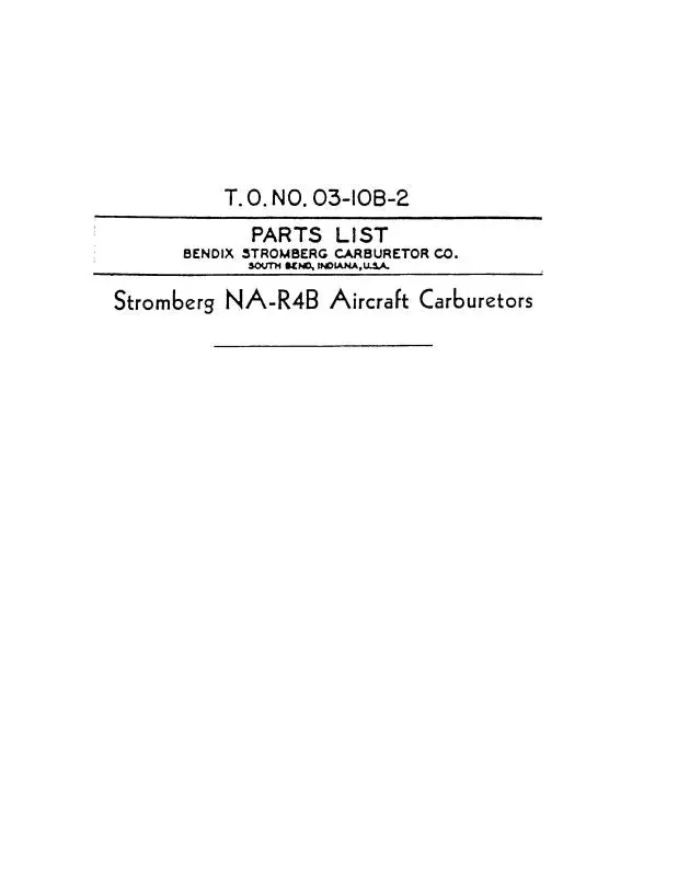 Bendix Na-R4bstromberg Carburetors Instructions-Parts (03-10B-2) 1