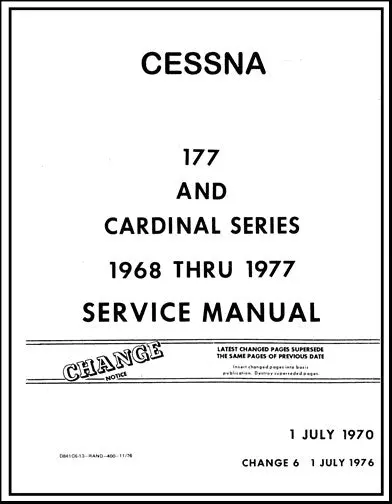 Cessna 177 & Cardinal Series 1968-77 Maintenance Manual 1