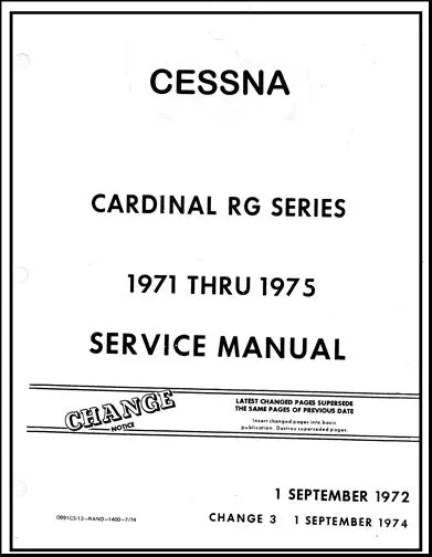 Cessna 177Rg Cardinal Series 1971-75 Maintenance Manual 1