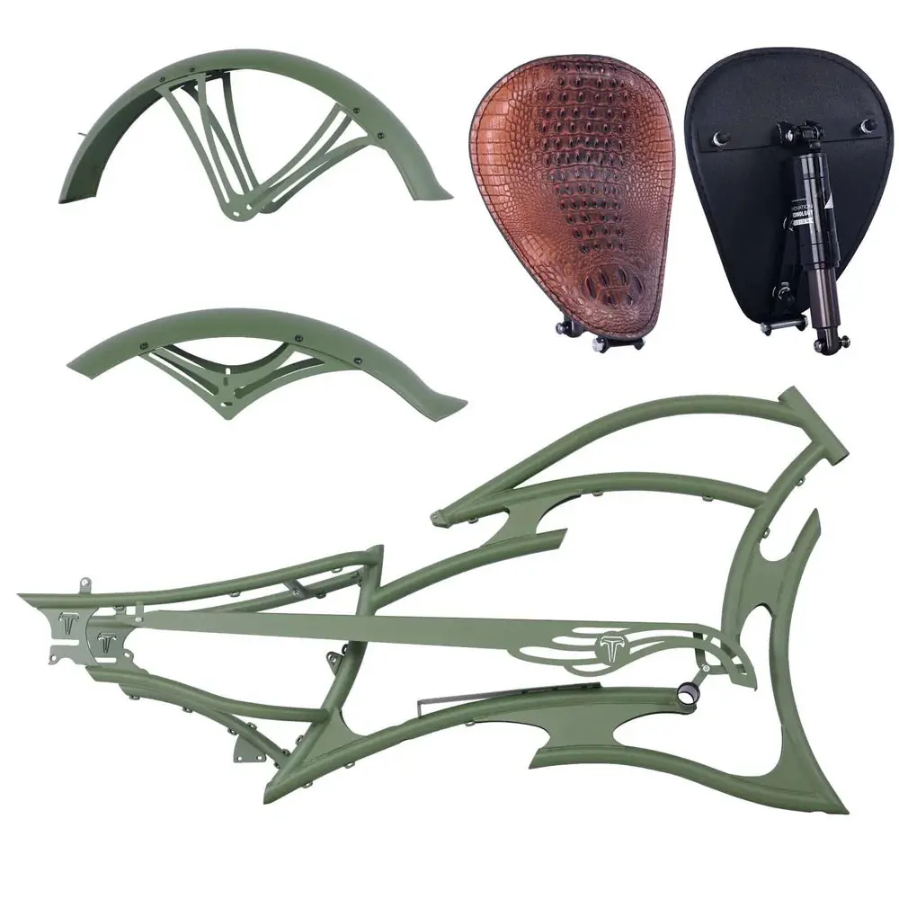 Tracer Fm-Raptor Ebike Frame 26Inch Stretch Chopper For Single Speed/7 Speed 1