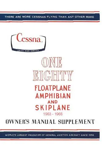 Cessna 180 Floatplane 1963-68 Owner's Manual Supplement 1