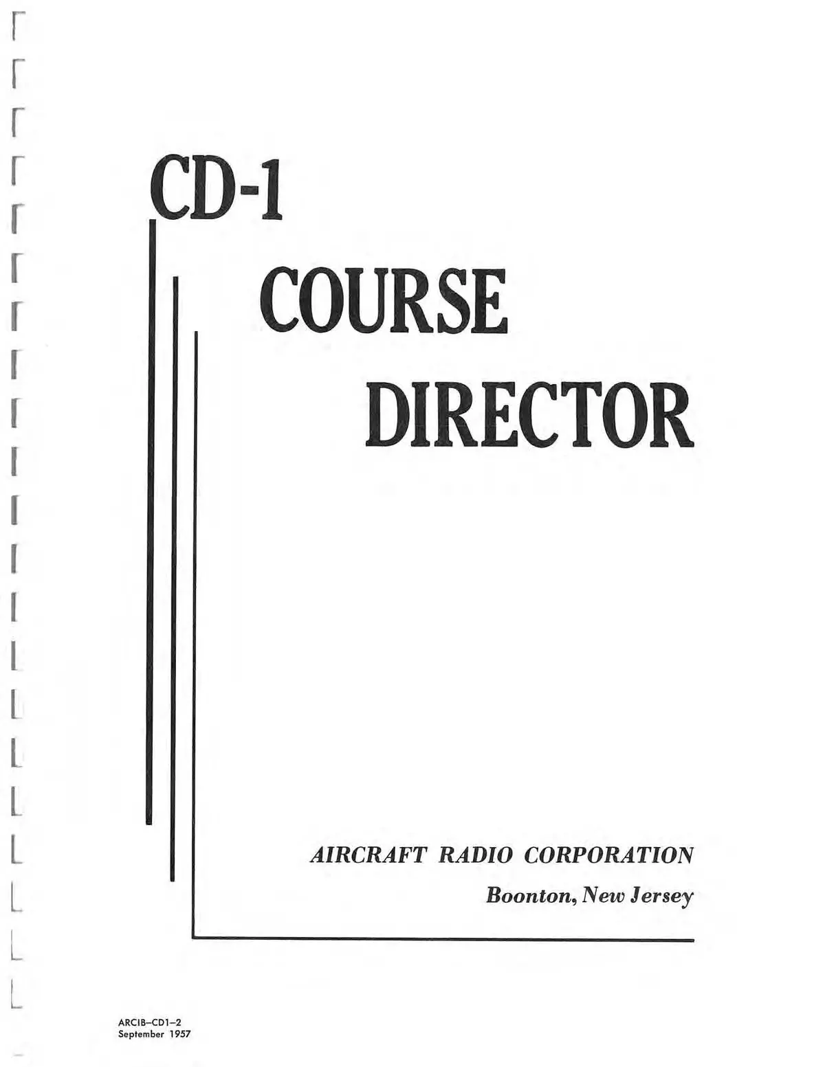 Aircraft Radio Corporation Cd-1 Course Director Instruction Book Arc1b-Cd1-2 1