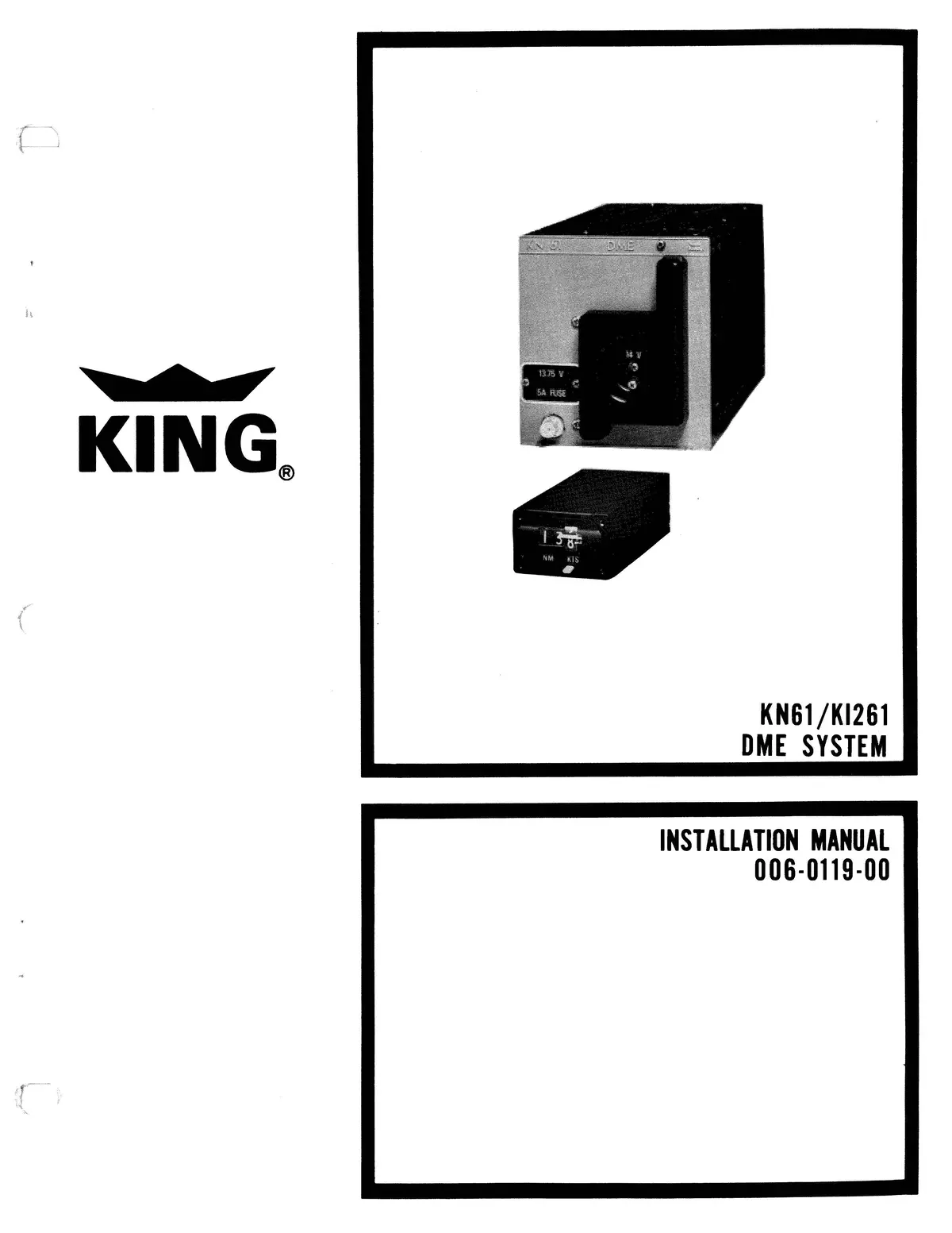 King Kn61-Ki261 Dme System Installation Manual (006-0119-00) 1