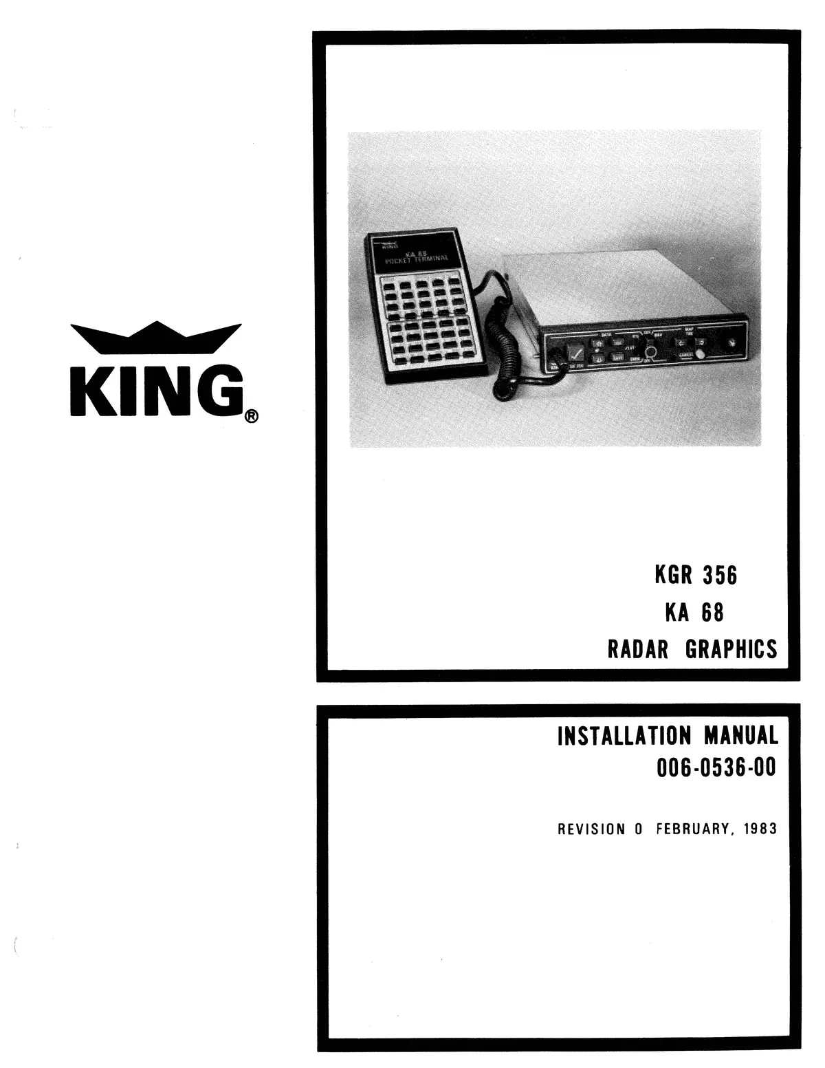King Kgr 356-Ka 68 Radar Graphics Installation Manual (006-0536-00) 1