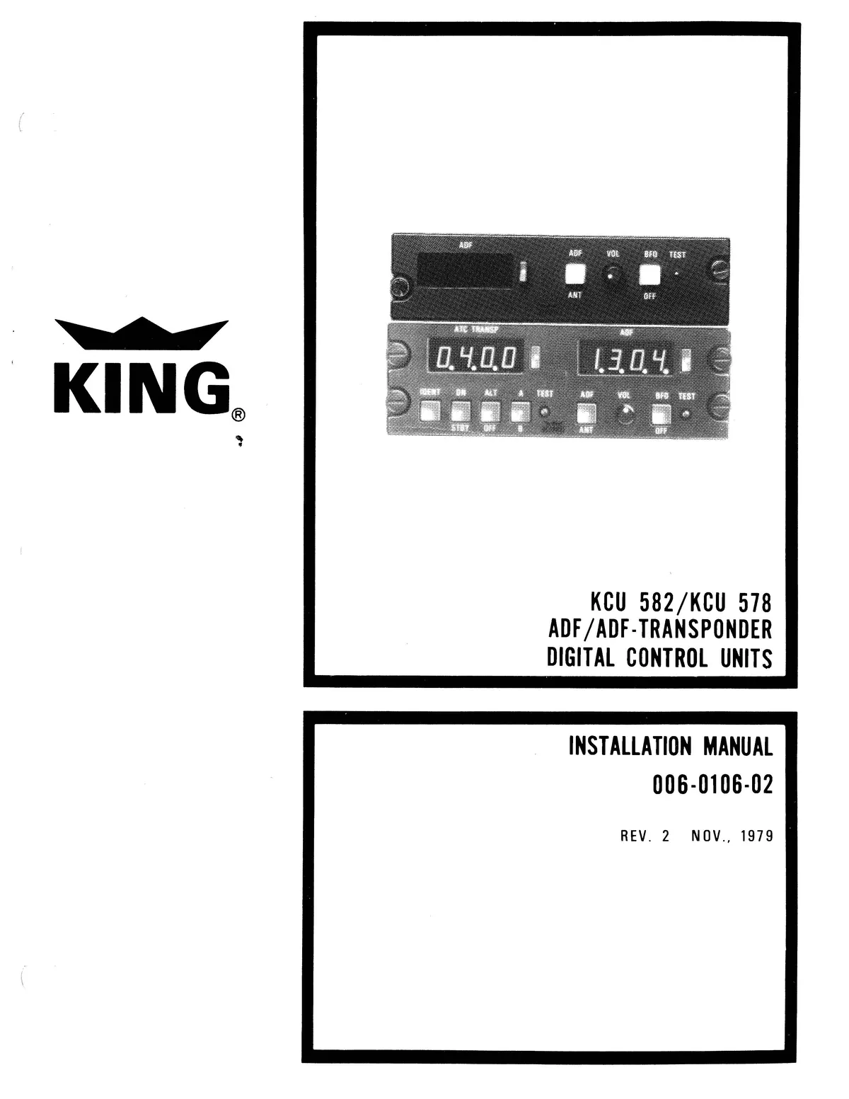 King Kcu 582, Kcu 578 Installation Manual (006-0106-02) 1