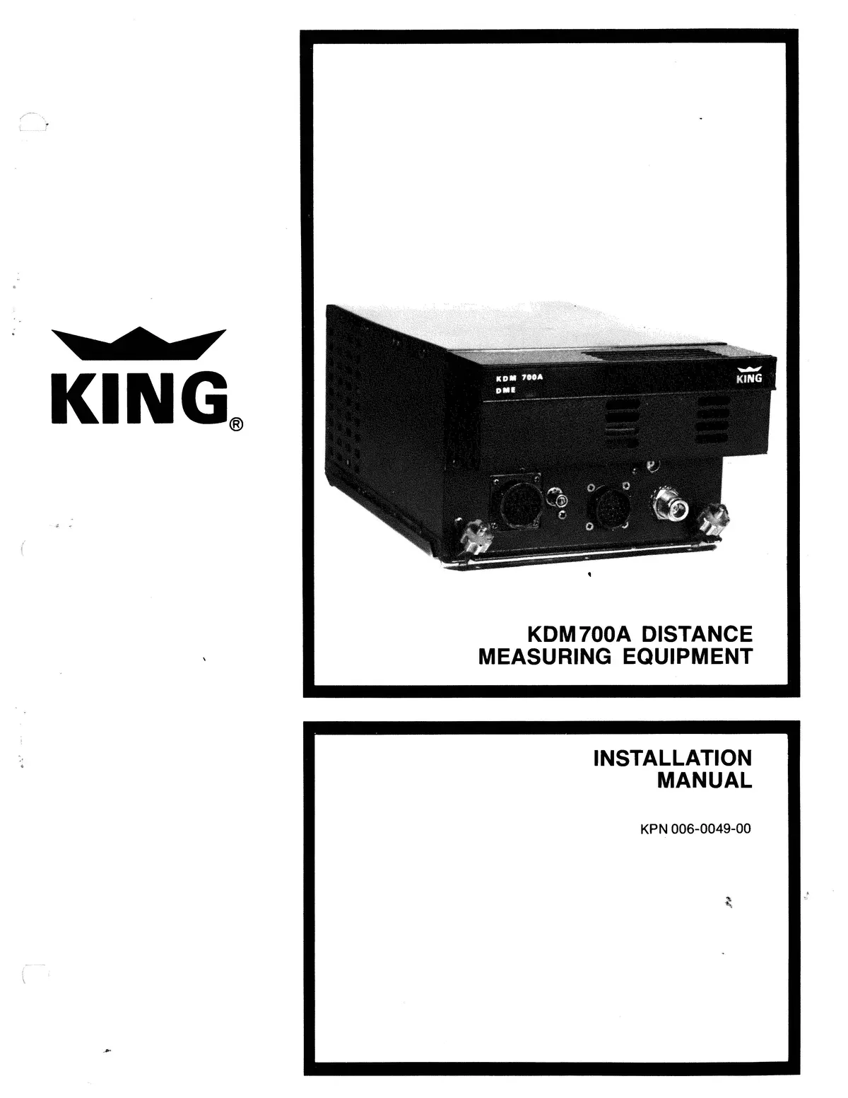 King Kdm700a Dme Installation Manual (Kpn 006-0049-00) 1