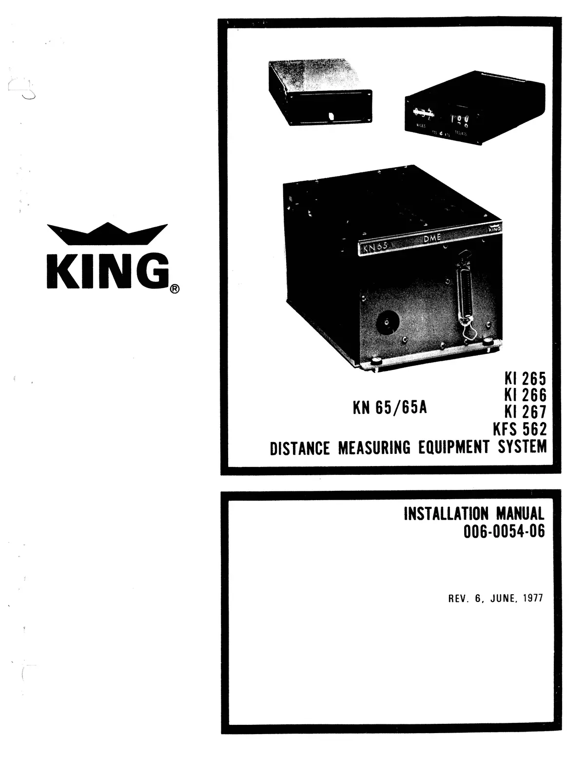 King Kn65,65A,Ki265,266,267,Kfs562 Dme Installation Manual (006-0054-06) 1