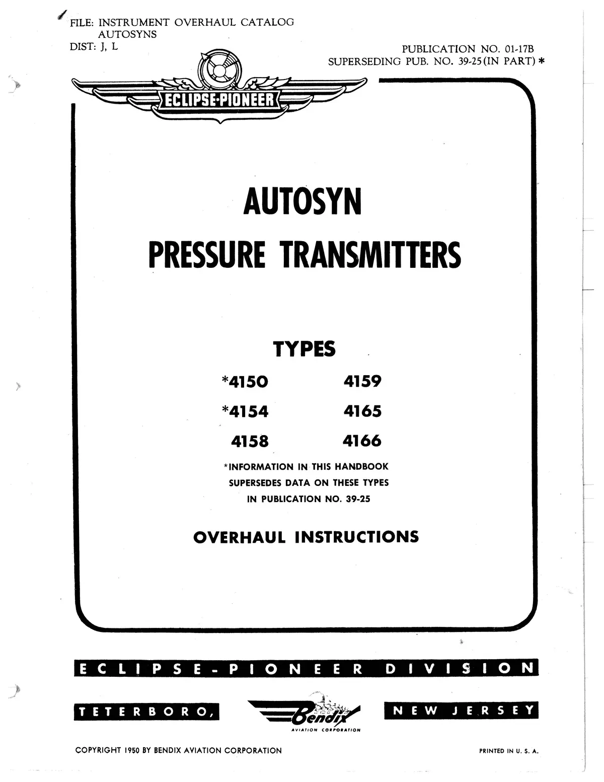 Eclipse-Pioneer Autosyn Pressure Transmitters Overhaul Instructions (01-17B) 1