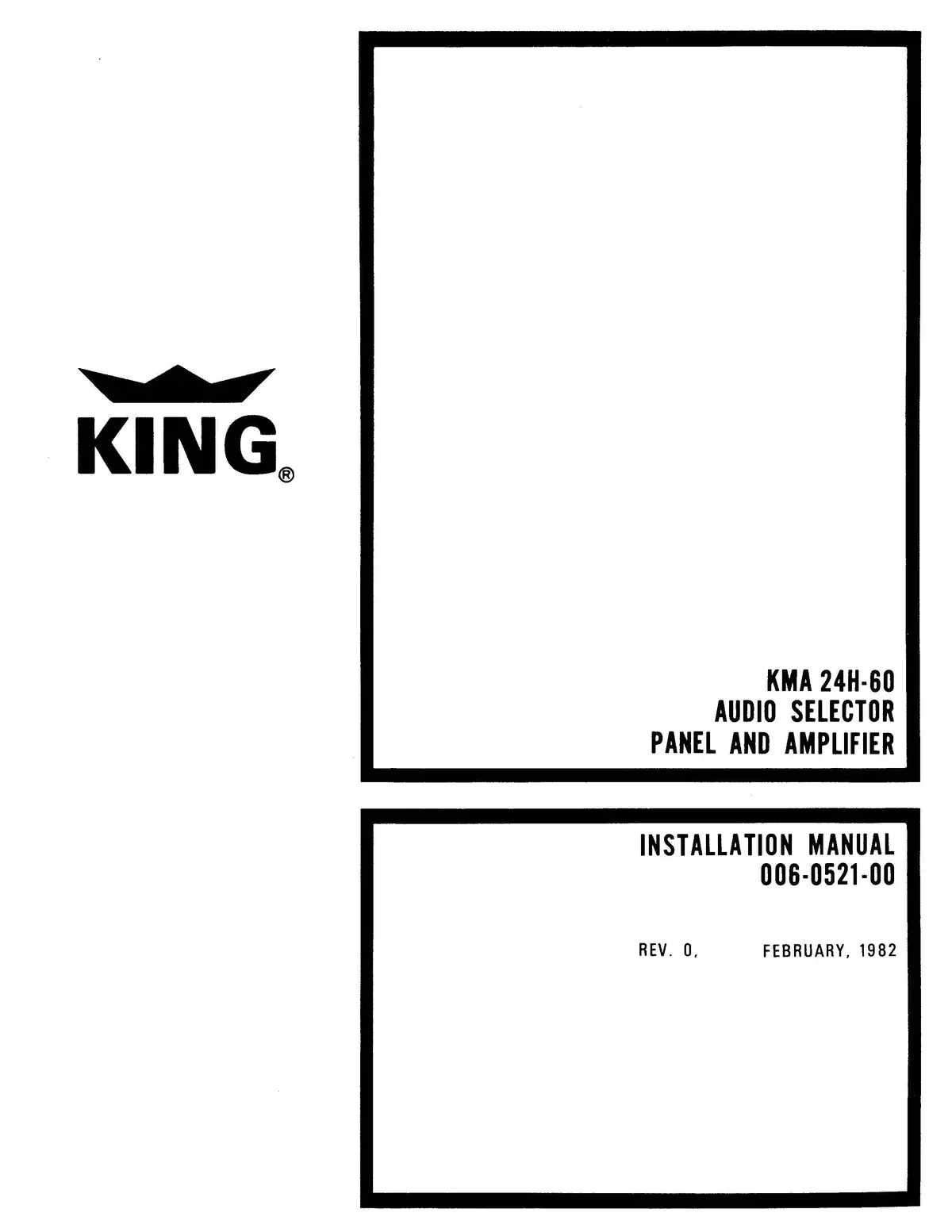 King Kma 24H-60 Installation, Maintenance & Overhaul Manual (006-0521-00) 1