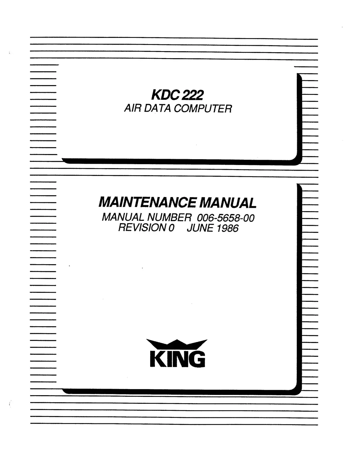 King Kdc 222 Air Data Computer Maintenance Manual (006-5658-00) 1