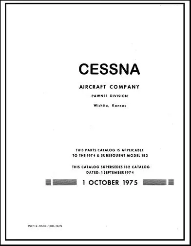 Cessna 182 1974-76 Illustrated Parts Catalog 1