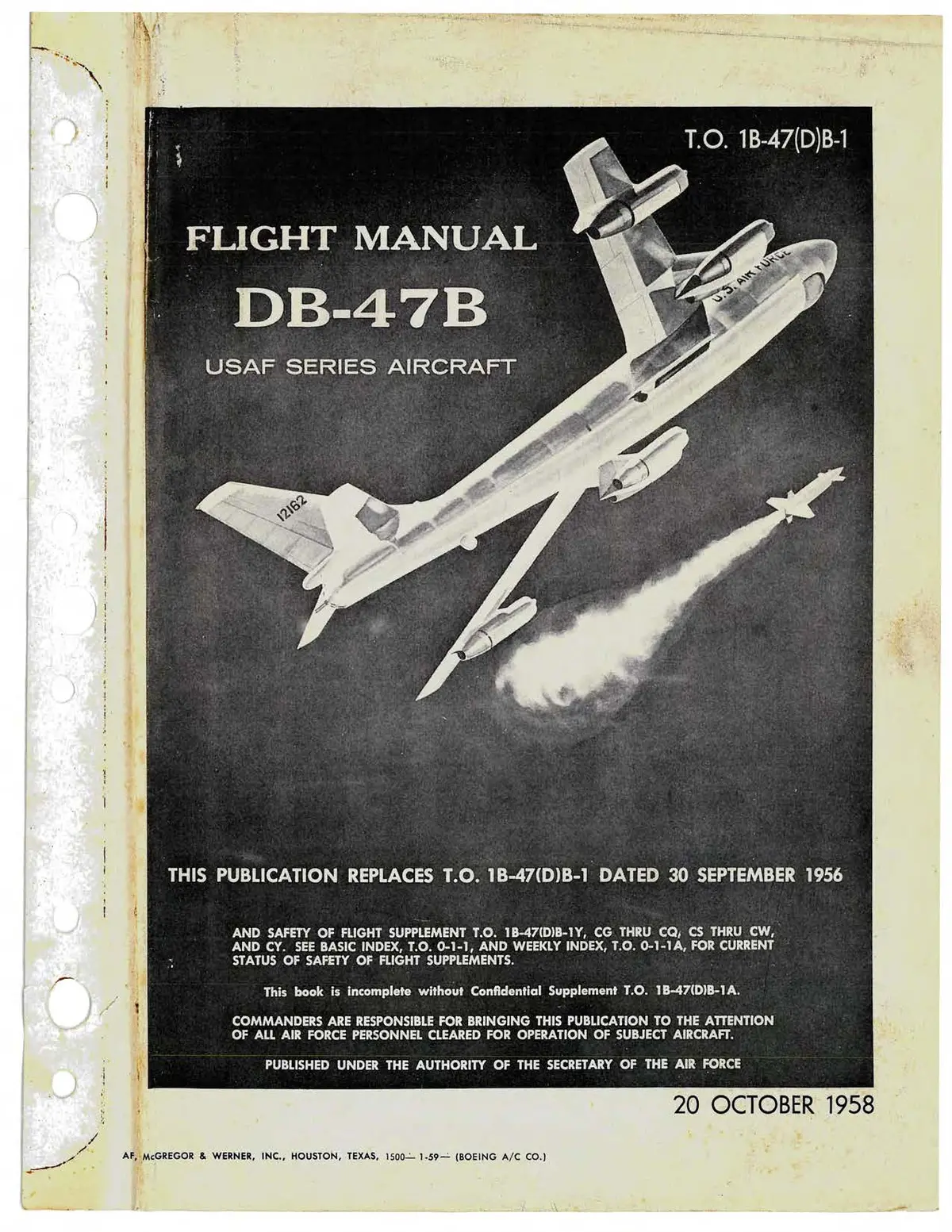 Boeing Db-47B 1958 Flight Handbook (1B-47(D)B-1) 1