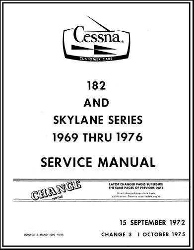 Cessna 182 & Skylane Series 1969-76 Maintenance Manual 1