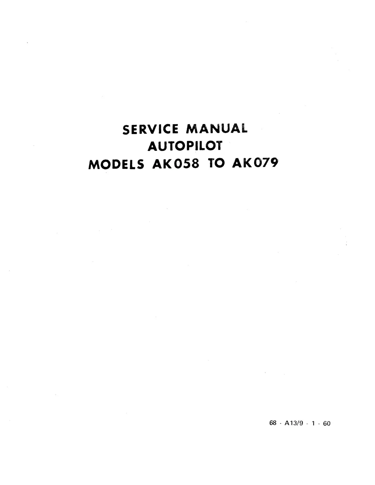 Edo-Aire Mitchell Ak058 To Ak079 Models Autopilot Service Manual 1