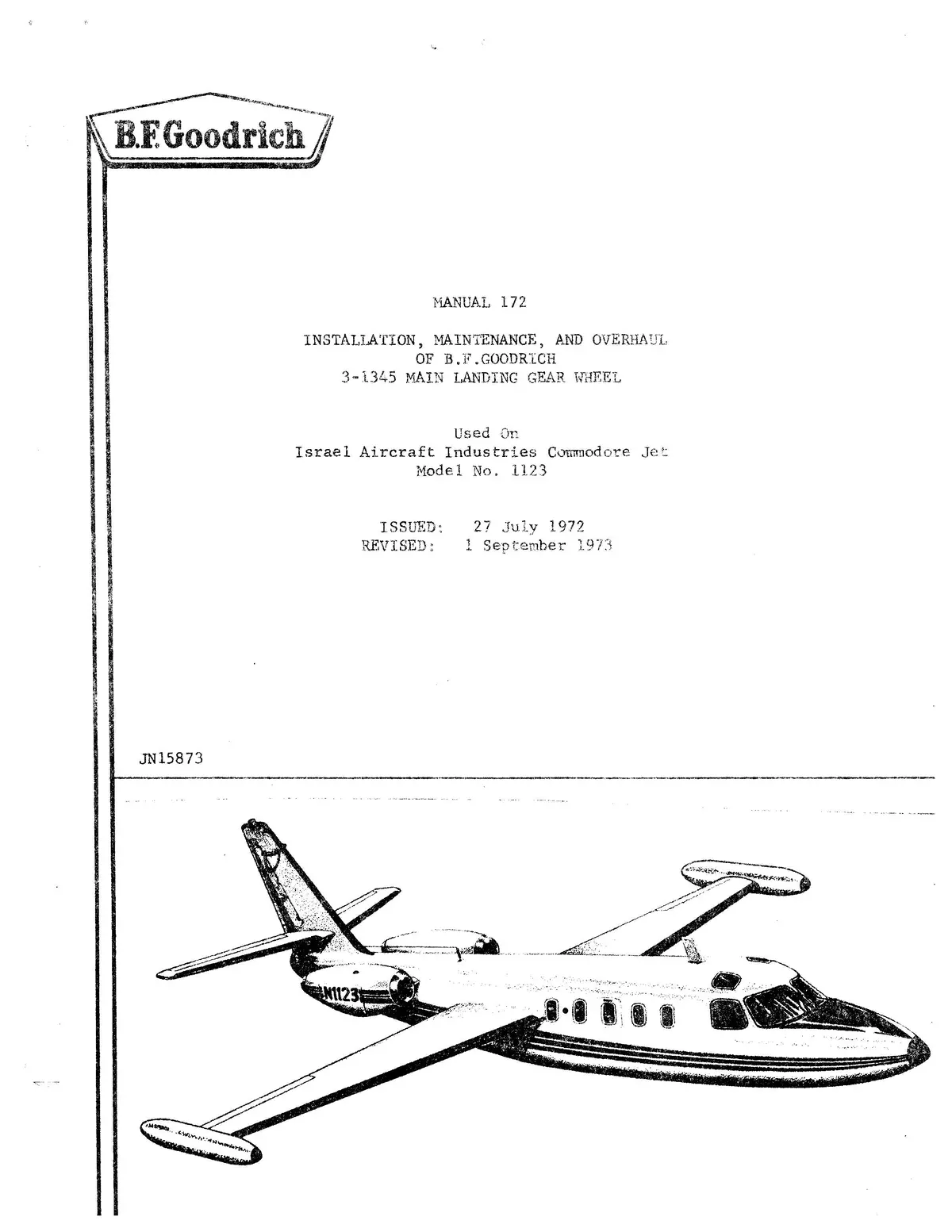B.F. Goodrich 3-1345 Main Landing Gear Wheel Installation, Maintenance And Overhaul Manual (Jn15873) 1