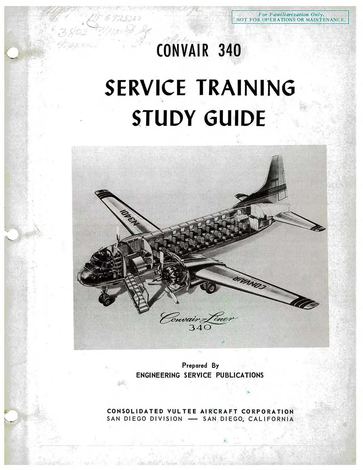 Convair 340 Service Training Study Guide 1