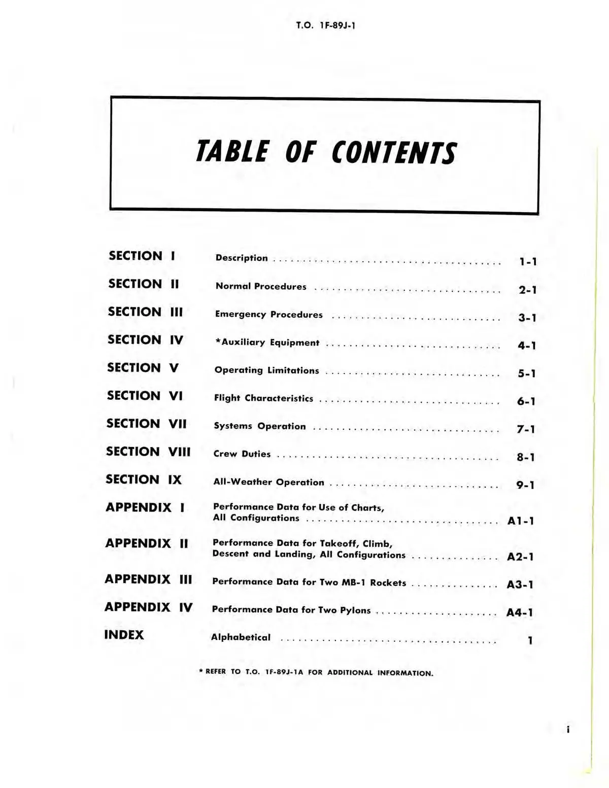 Northrop Aircraft Inc. F-89J Scorpion Flight Handbook (1F-89J-1) 2