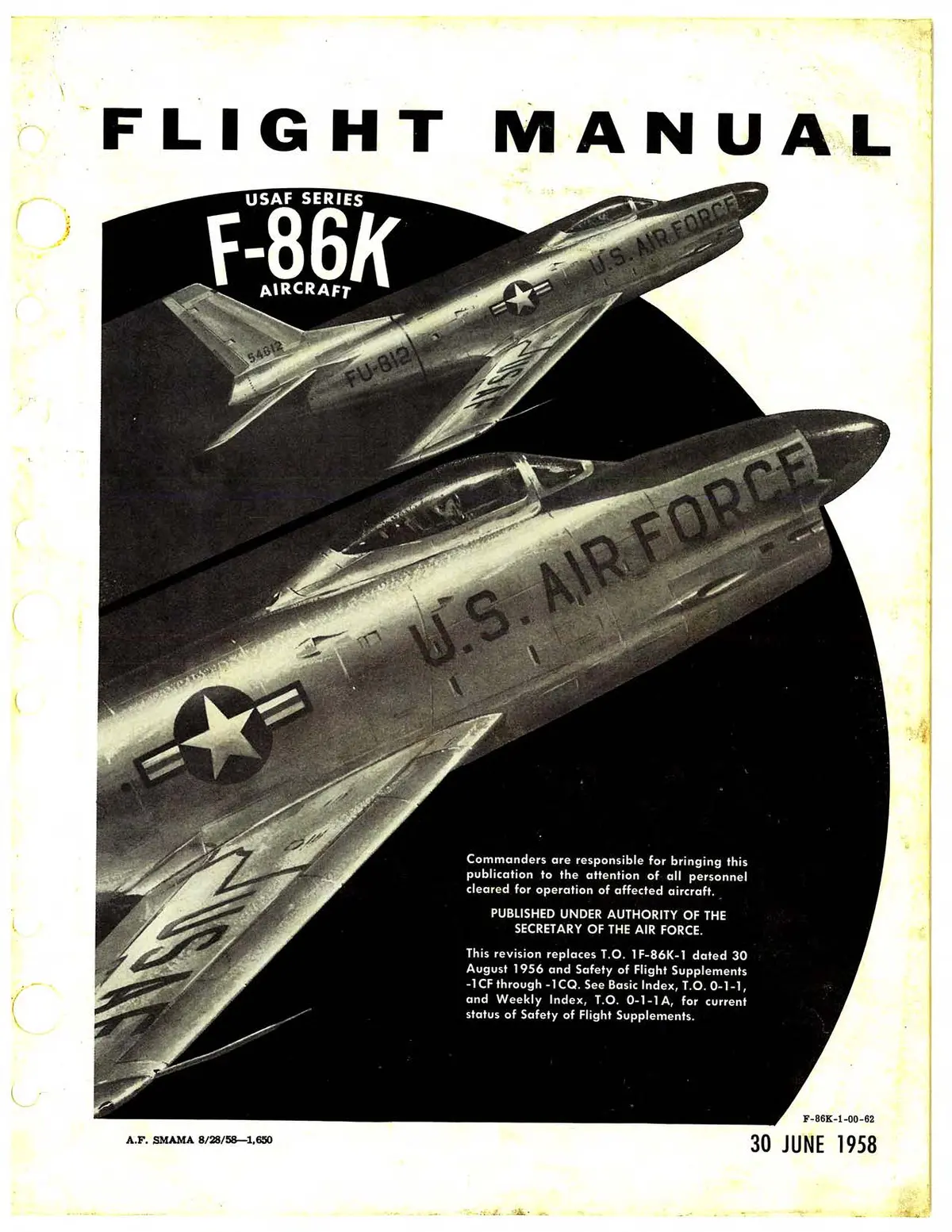 North American F-86K 1958 Flight Manual (1F-86K-1) 1