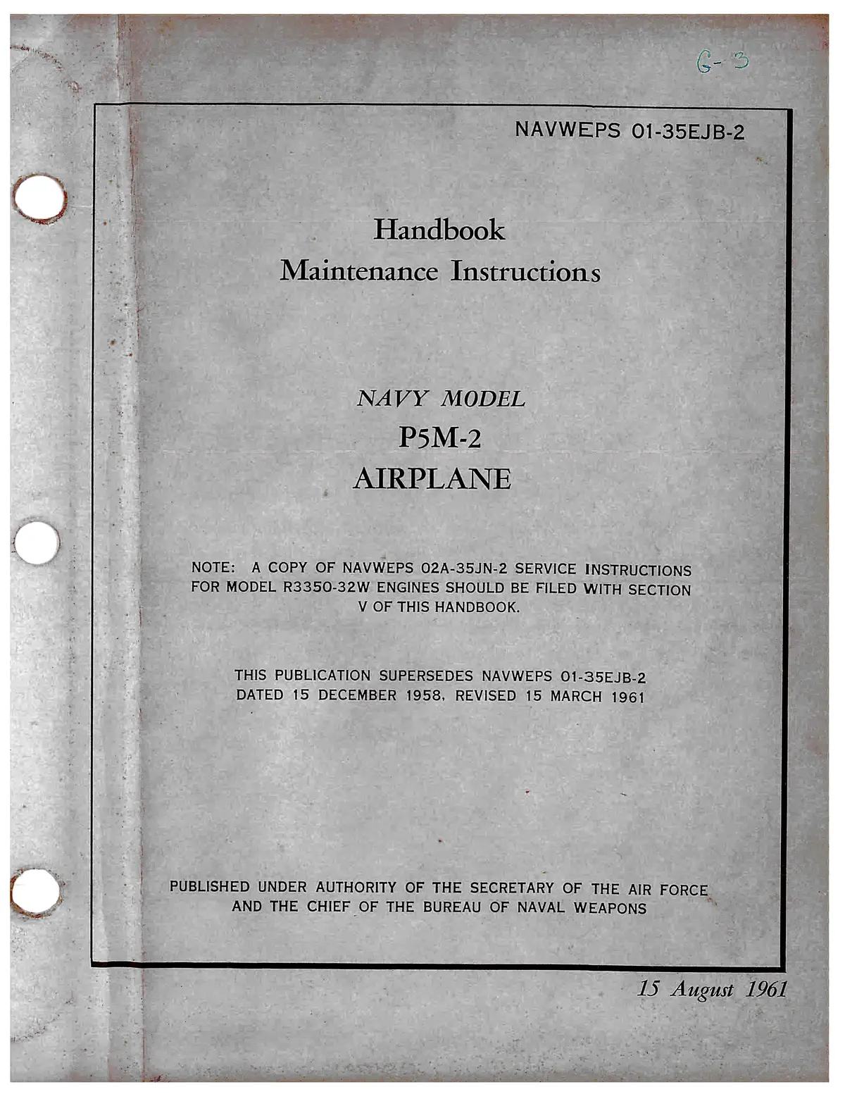 Martin P5m-2 Maintenance Instructions 1961 (01-35Ejb-2) 1