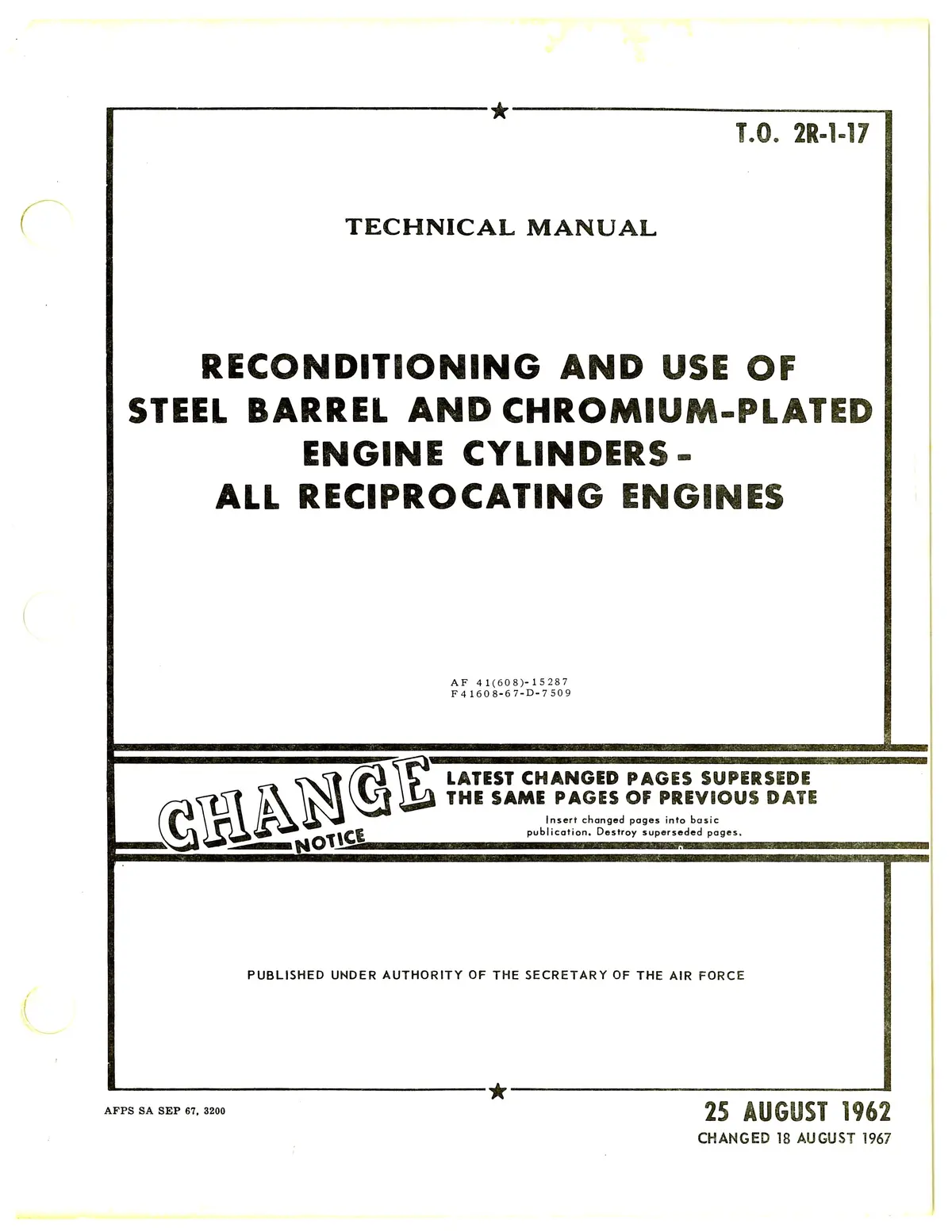 Reconditioning And Use Of Steel Barrel And Chrome-Plated Engine Cylinders (2R-1-17) 1