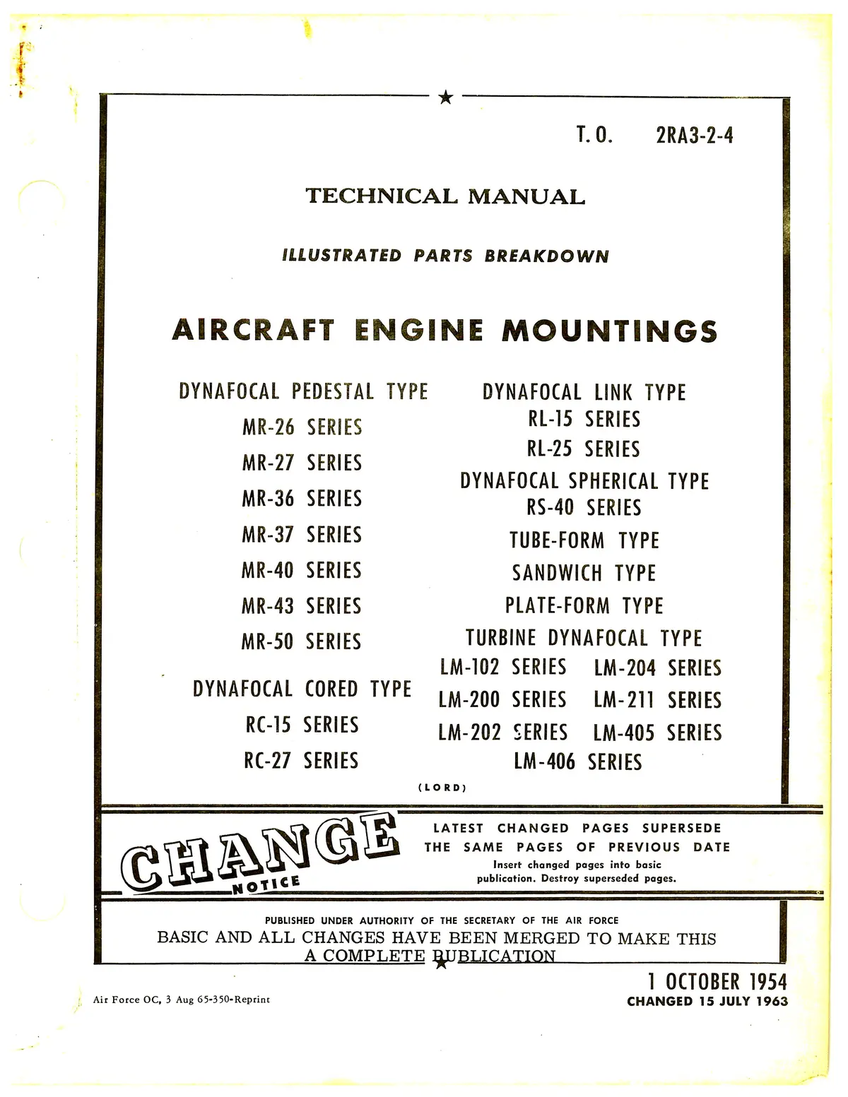 Aircraft Engine Mountings Illustrated Parts Catalog (2Ra3-2-4) 1