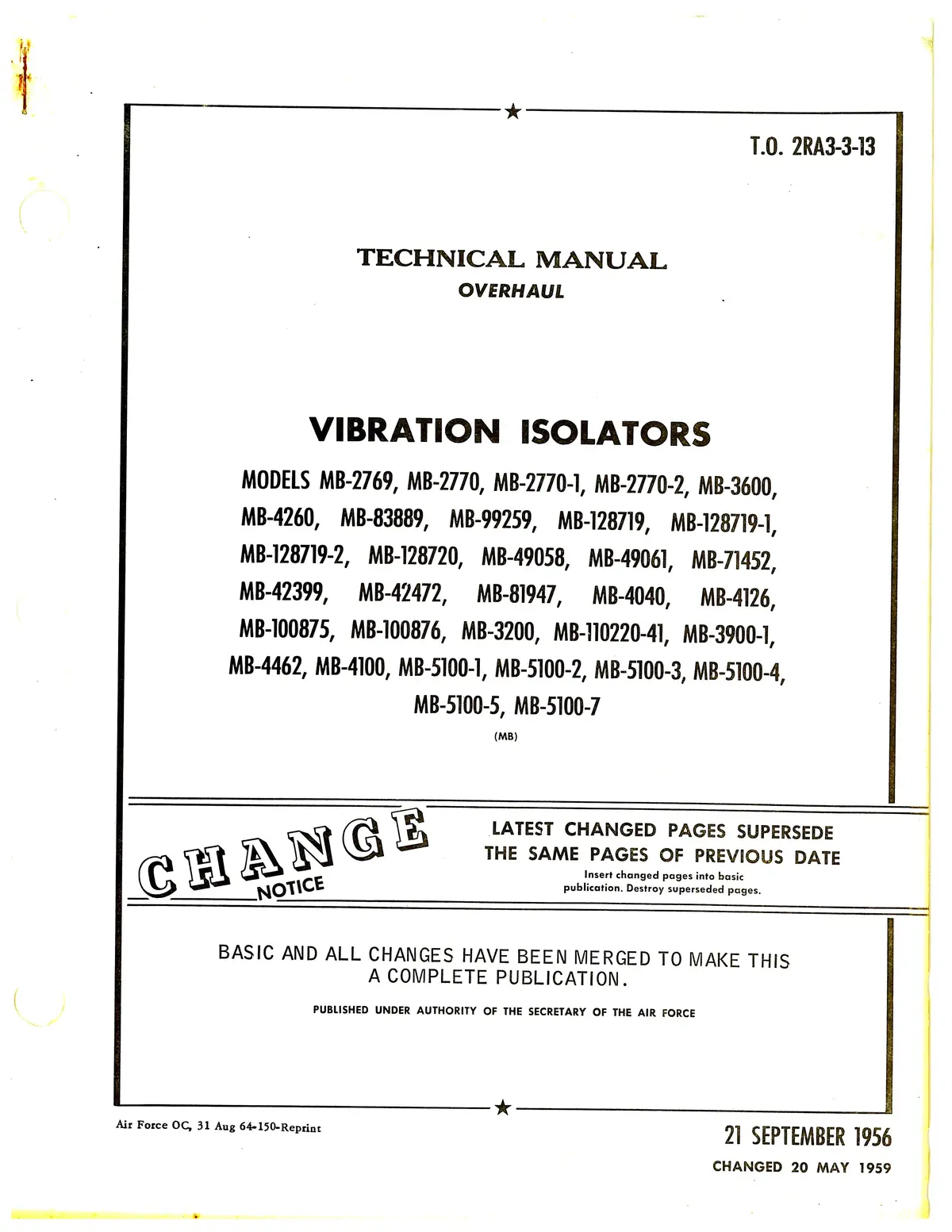 Vibration Isolators Mb Series Vibration Isolators Overhaul Manual (2Ra3-3-13) 1