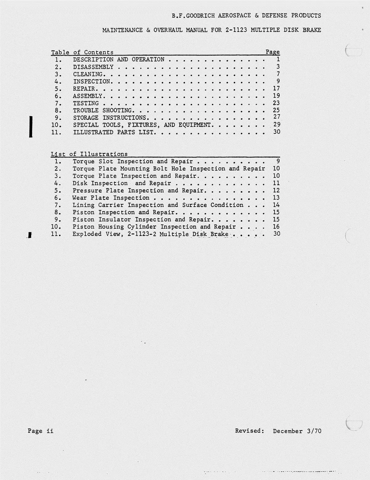 B.F. Goodrich 2-1123-2 Multiple Disk Brake Maintenance And Overhaul Manual 567 (567) 2
