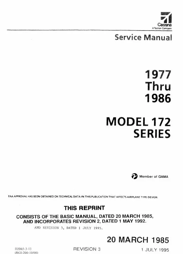 Cessna Model 172 Series 1977-1986 Service/Maintenance Manual 1