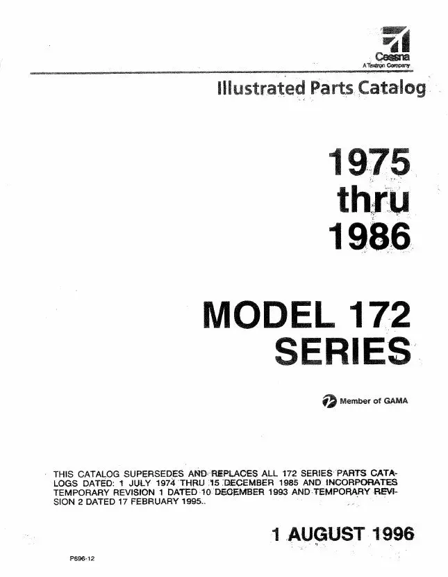 Cessna Model 172 Series 1975 Thru 1986 Illustrated Parts Catalog 1