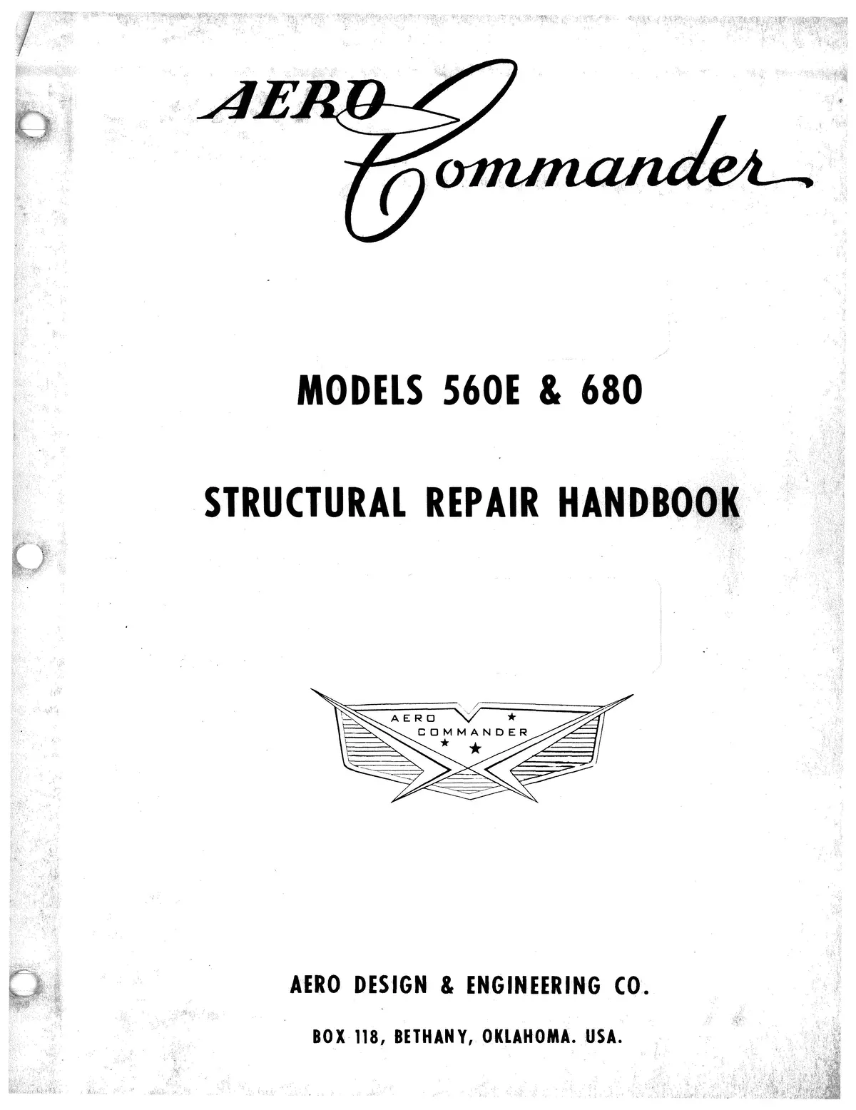 Aero Commander 560E & 680 Structural Repair Handbook 1