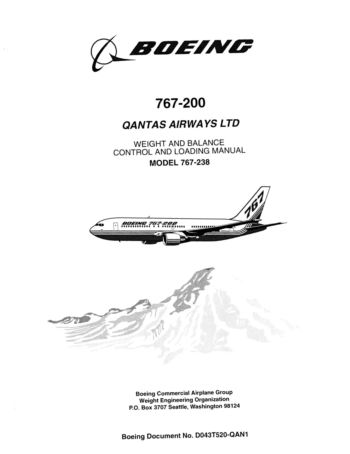 Boeing 767-200 Weight And Balance Control And Loading Manual 1