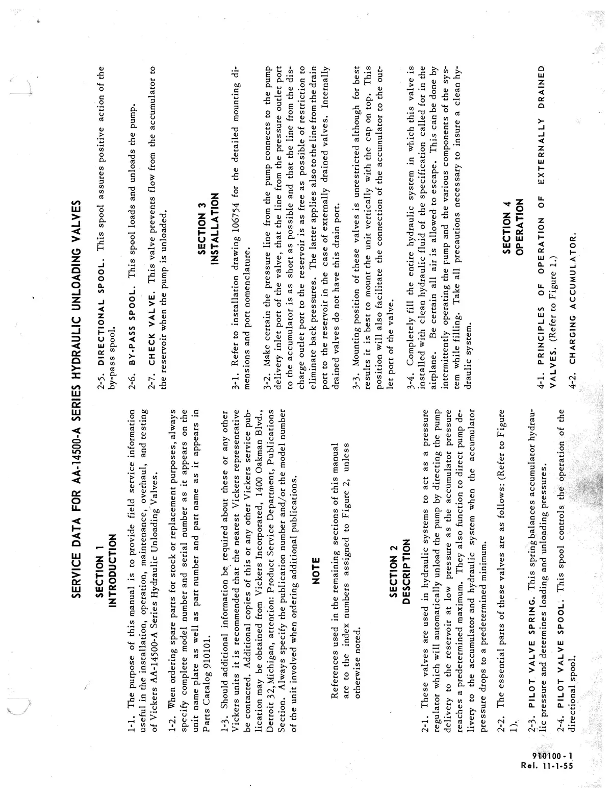 Vickers Unloading Valves Aa-14500-A Series Overhaul Manual 2