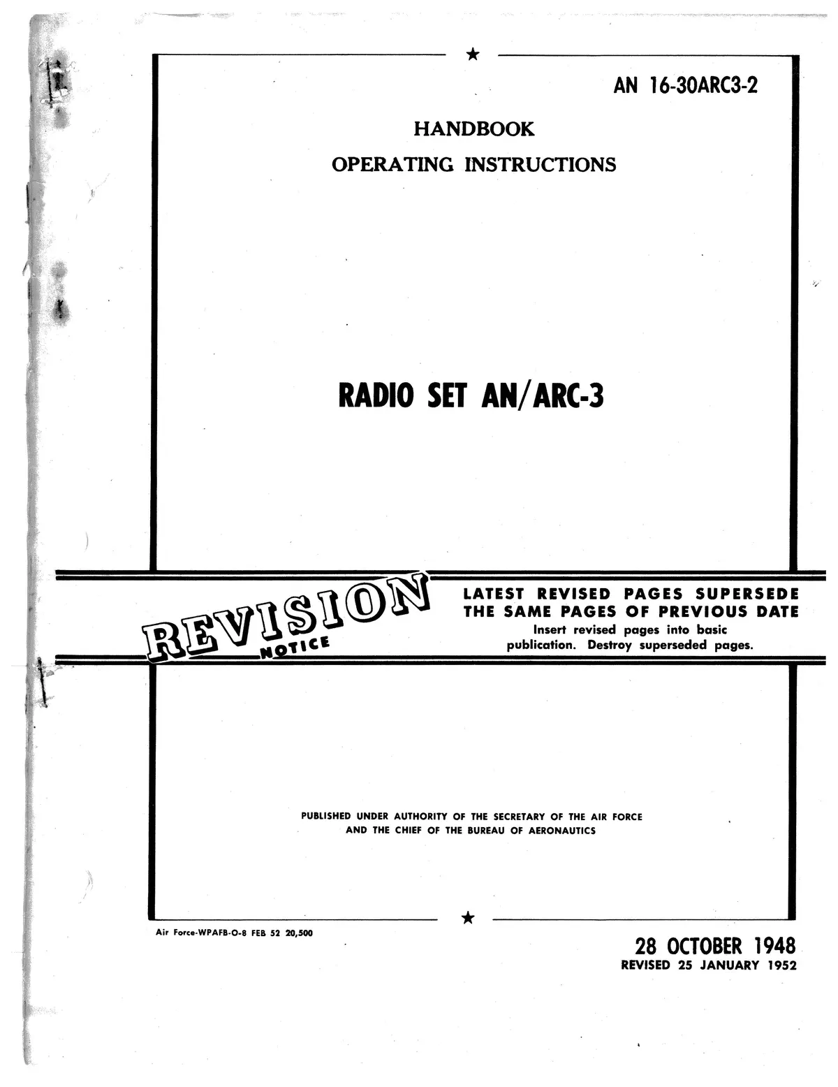 Radio Set An/Arc-3 Operating Instruction An 16-30Arc3-2 1