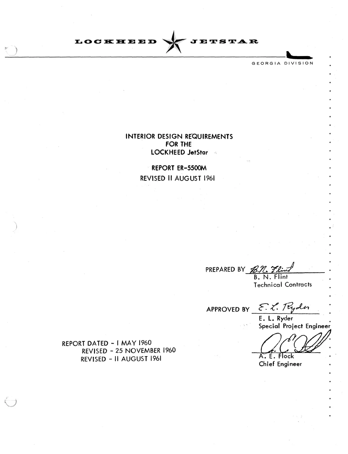 Lockheed Jetstar Interior Design Requirements Report Er-5500M 1