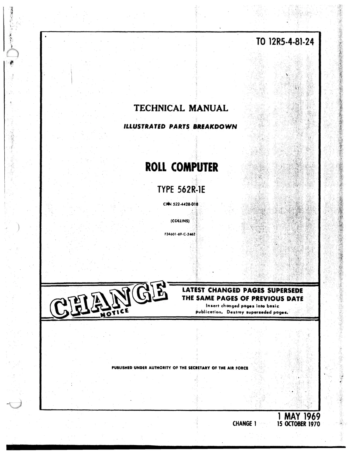 Collins 562R-1E Roll Computer Illustrated Parts Manual To 12R5-4-81-24 1