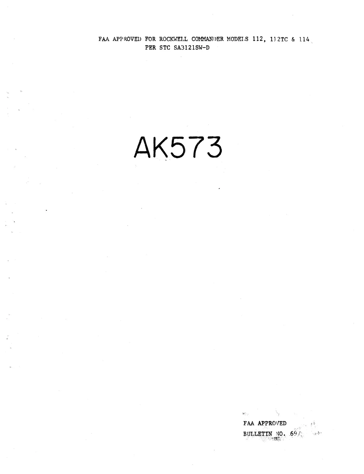 Edo-Aire Mitchell Ak573 Century Iib Autopilot Bulletin No. 697 Installation Manual 1