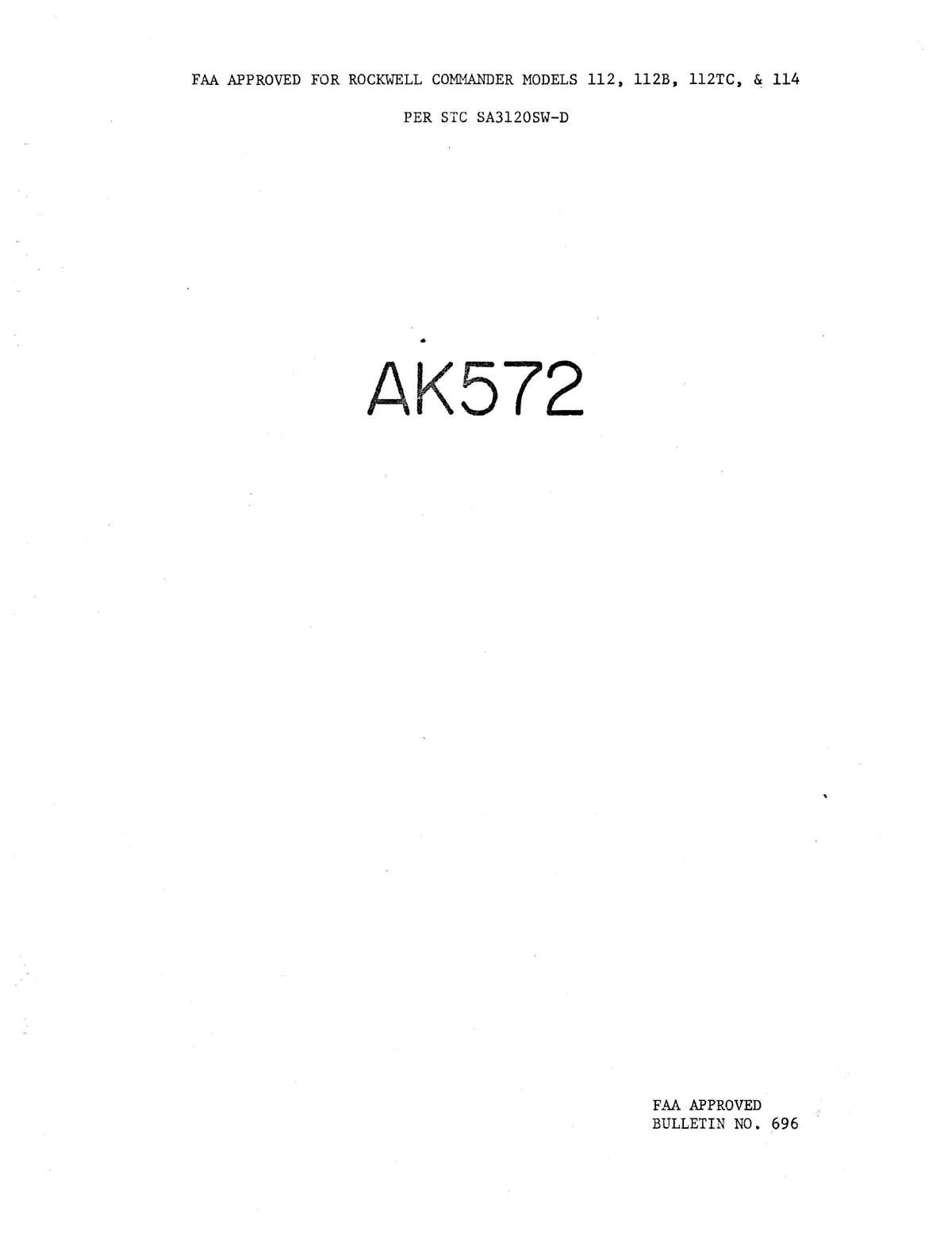 Edo-Aire Mitchell Ak572 Century I Autopilot Bulletin No. 696 Installation Manual 1