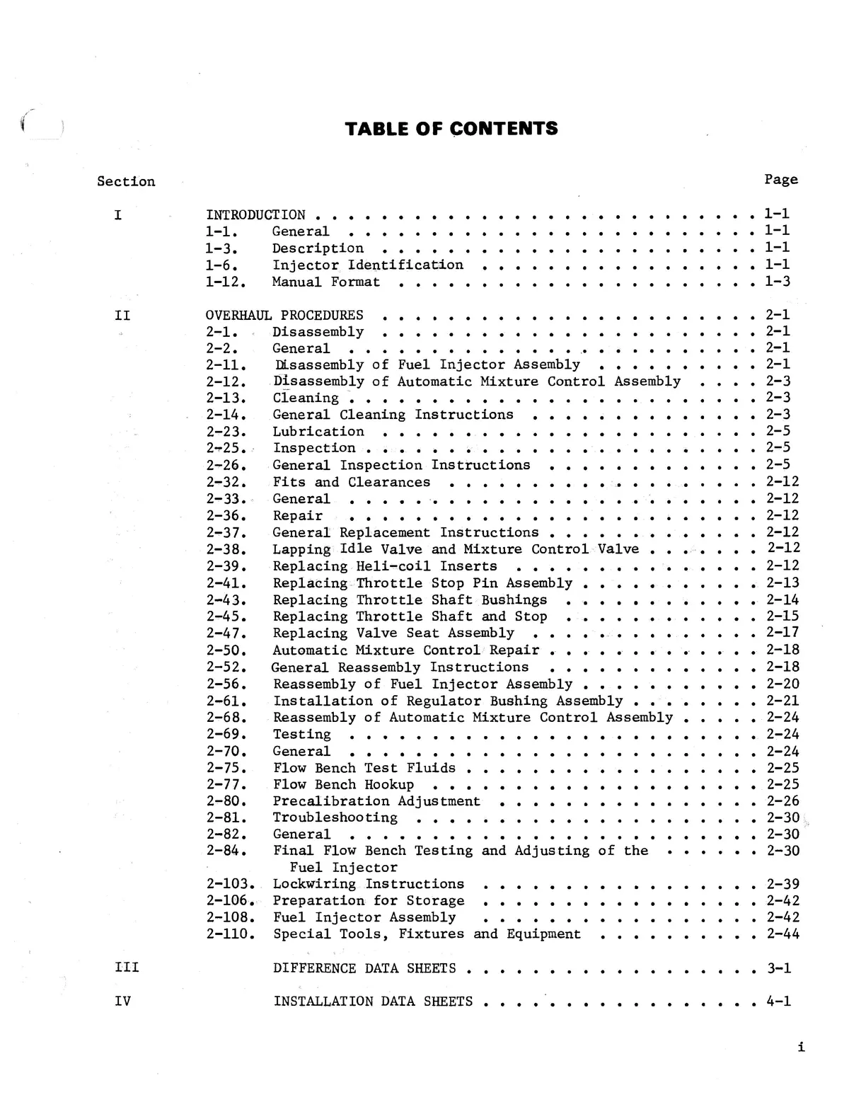 Bendix Model Rsa-5Ab1 Fuel Injector Overhaul Manual With Illustrated Parts Form 15-419B 2