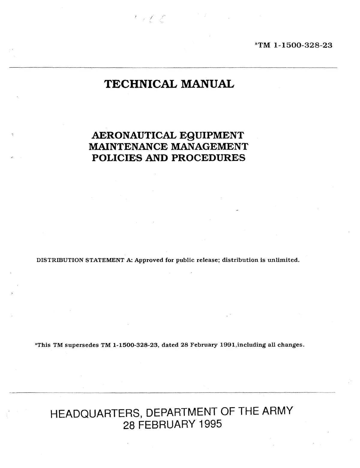 Aeronautical Equipment Maintenance Management Policies And Procedures Tm 1-1500-328-23 1