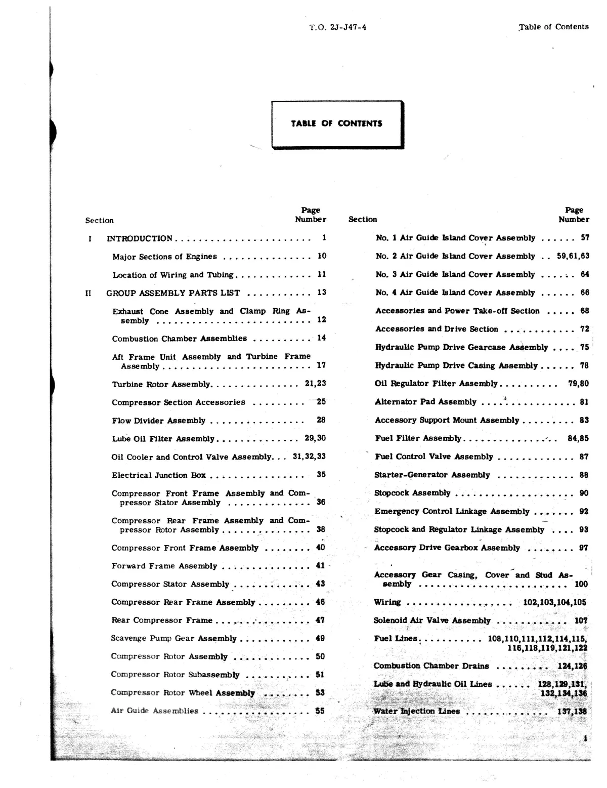 General Electric J47-Ge-7, -9, -11, -13, -15, -19 Illustrated Parts Catalog To 2J-J47-4 2